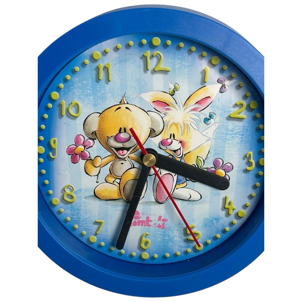 Vintage DIDDL Classeur‎ Pimboli kläk Clock Blue Bear Bunny Germany